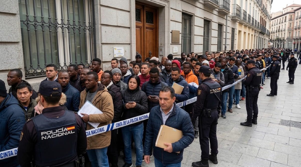 Personas extranjeras gestionando su situación administrativa en España