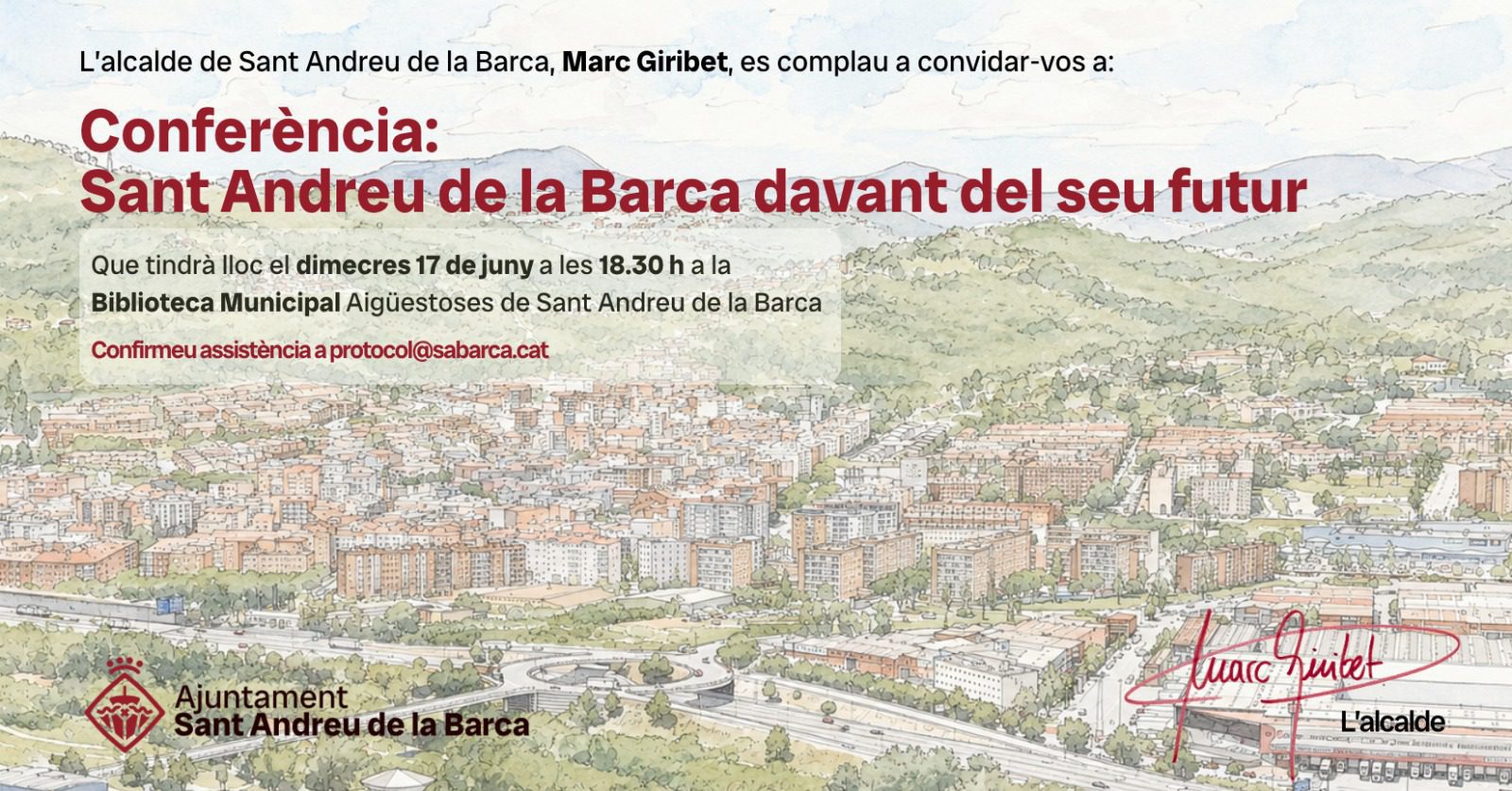 Conferència Sant Andreu de la Barca davant del seu futur — 17 de juny de 2026, Biblioteca Aigüestoses