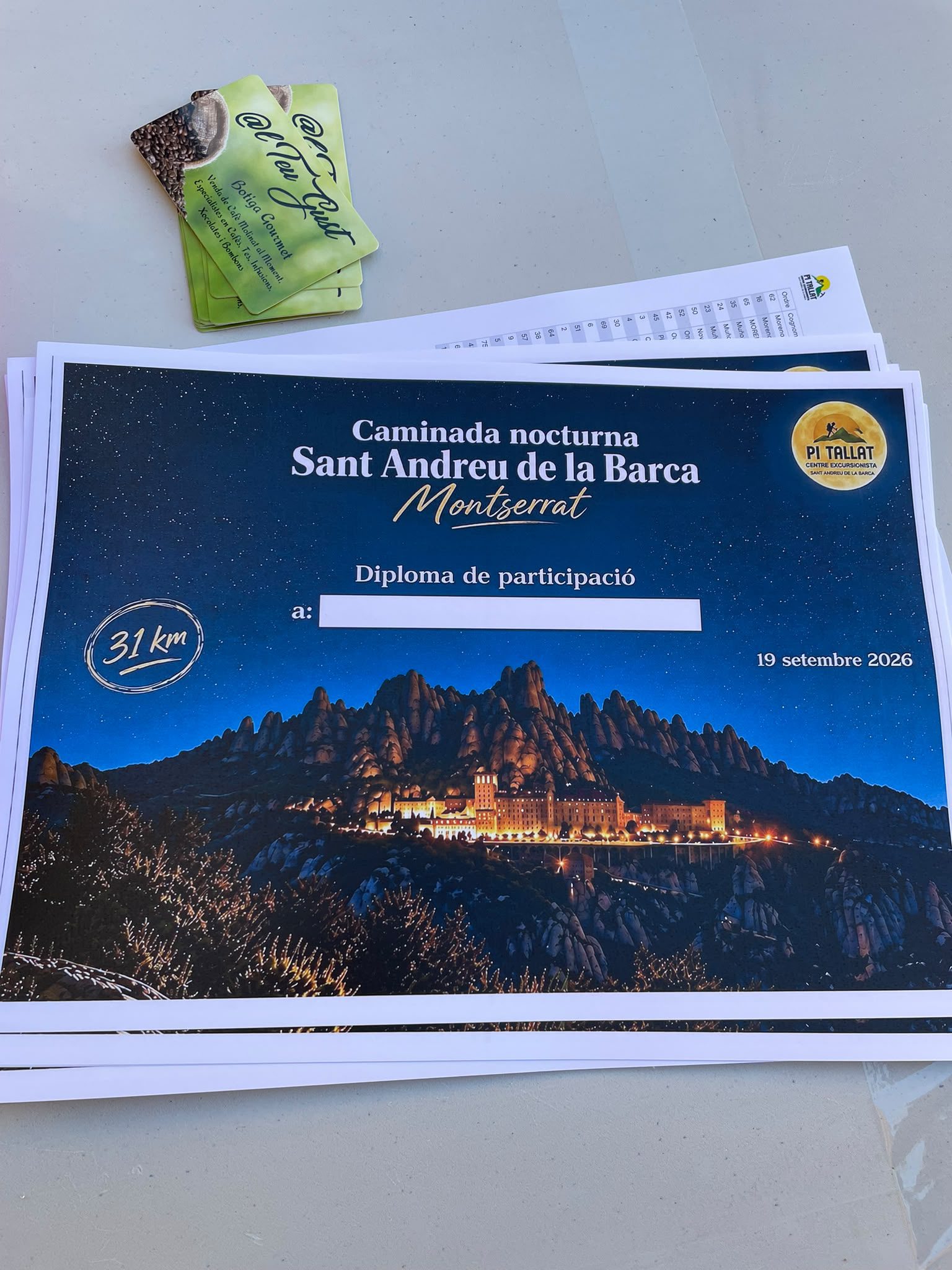 Participants de la 100a Romeria de Sant Andreu de la Barca a l'Abadia de Montserrat